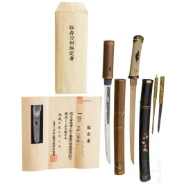 带精美Shakudo装具的Tanto,日本,江户时代后半期