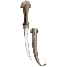 Silver-mounted Koummya with rhinoceros horn handle, Morocco, circa 1920