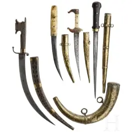 Petite collection d'armes africaines, vers 1900