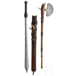 Épée des Maasaï (Ol Alem) et hache de guerre des Sotho, Afrique, 19e siècle