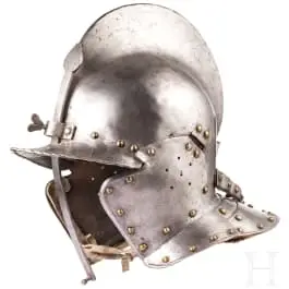 Těžká uzavřená přilba s nosníkem, jižní Německo nebo Švýcarsko, kolem 1570/80