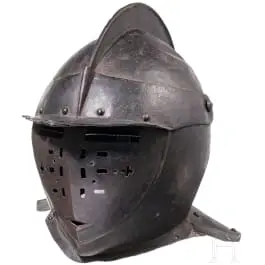 Kyrysářská přilba s hledím, německá, kolem 1620