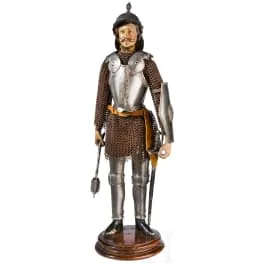 Figur eines Ritters mit Miniaturharnisch, Neapel, 2. Viertel 19. Jhdt.