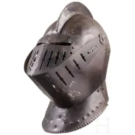 Elmo con tesa decorativo in stile circa 1600, tedesco, XX sec.