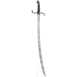 Sciabola svizzera con pomolo a testa di leone, circa 1620