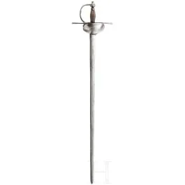 Militärischer Glockendegen mit deutscher Klinge, Spanien, um 1700