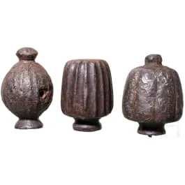 Drie rapierknopen, Duits, 1600 - 1650