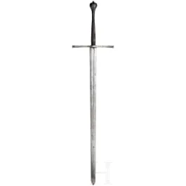 Large saddle-tree sword in German style around 1460, historicism around 1900