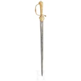 Coltello da caccia dorato, tedesco, metà del XVIII secolo