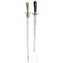 Un coltello da caccia e un pugnale da caccia, Francia, metà XVIII sec.