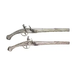 Pár křesadlových pistolí s alpakovým kováním, Boka Kotorska (Černá Hora), 1. pol. 19. stol.