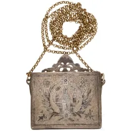 Cartucciera in argento niellato, ottomana, datata 1879
