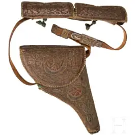 Futrola za revolver s pojasom srebrnih okova, Kavkaz, oko 1900.