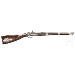 Silver-mounted and coral-decorated percussion rifle, Algeria, 19th century