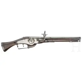 Pistola militar de rueda, Ferlach, fechada en 1627