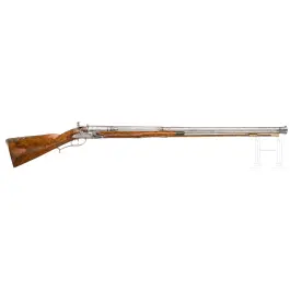 Rifle de chispa con cañón de damasco otomano, alemán, hacia 1730