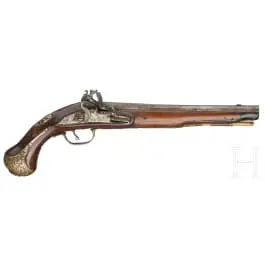 Pistola a pietra focaia, tedesca, circa 1740