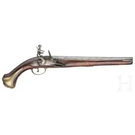 Pistolet à silex, probablement Espagne, vers 1750