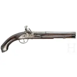 Pistola a pietra focaia, tedesca, circa 1750