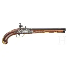Pistola a pietra focaia di lusso, C. Rasch a Braunschweig, circa 1760