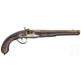 Perkussionspistol med guldbeslag til det orientalske marked, Le Page, Paris, ca. 1820
