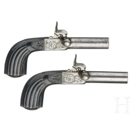Un par de pistolas de percusión, Francia, hacia 1830