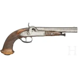 Pistolet à percussion, J. Th. Asschier à Carlshamn, vers 1830