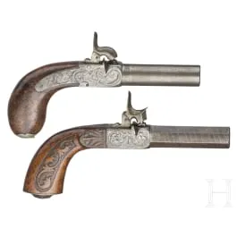 Two percussion duelling pistols, probably Belgian, circa 1840