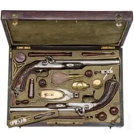 Par perkusijskih pištolja u kutiji, Geerinckx u Parizu, oko 1850.