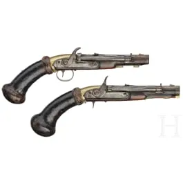 一对罕见的空气手枪，Girardoni 系统，Herzberg 的 Störmer，约1820年