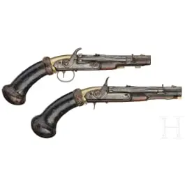 Ritka pár légpisztoly, Girardoni rendszer, Störmer, Herzberg, kb. 1820