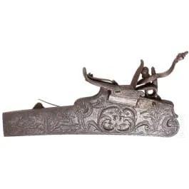 Back-action flintlock for a Tyrolean target rifle, mid-18th century