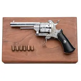 Nåleantændingsrevolver, i æske, omkring 1875