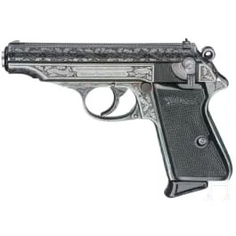 Walther (Zella-Mehlis) Mod. PP, grabada, con bolsa