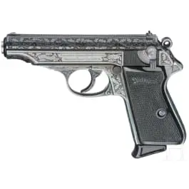 Walther (Zella-Mehlis) Mod. PP, grabada, con bolsa