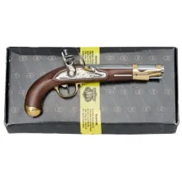 燧发手枪复制品 M an 9，意大利 Pedersoli，约 2000 年