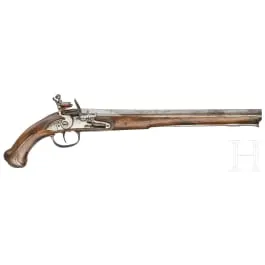 Long pistolet militaire à silex, milieu du 18e siècle