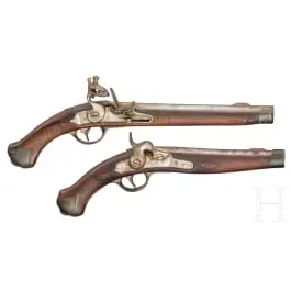 Deux pistolets à chargement par la bouche, répliques d'après modèle prussien, vers 1975