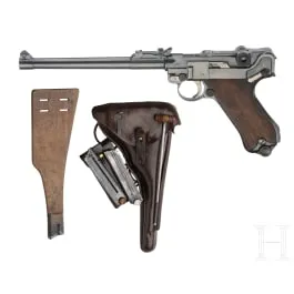 Dugačka pištolja 08, DWM 1917, s torbicom i daskom