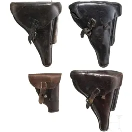 Vier pistooltassen (3x P08, Mauser 1914)