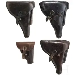 Vier pistooltassen (3x P08, Mauser 1914)