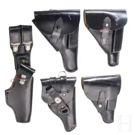 Six étuis de pistolet, police