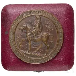 Grande plaque en bronze représentant le sultan Mehmed II le Conquérant, 20e siècle