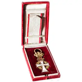 Succession d'un directeur musical général - Croix de chevalier de l'ordre danois du Dannebrog dans son écrin