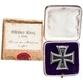 Iron Cross 1914, 1st Class in case with outer box, K.A.G. manufacture