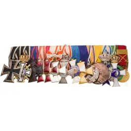 Général Gerhard Tappen - grande barrette de décorations à 14 pièces