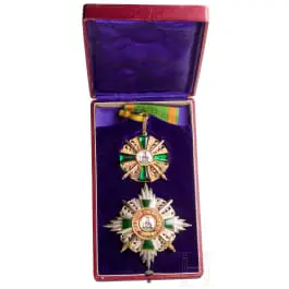 Général Gerhard Tappen - étoile de poitrine et croix de commandeur 1re classe avec épées de l'ordre badois du Lion de Zähringen en écrin