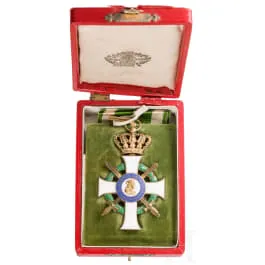 Général Gerhard Tappen - croix de commandeur avec épées de l'ordre saxon d'Albert en écrin