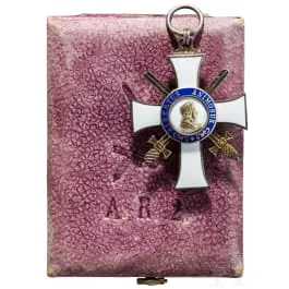 Ordre d'Albert - Croix de chevalier de 2e classe avec épées dans un écrin