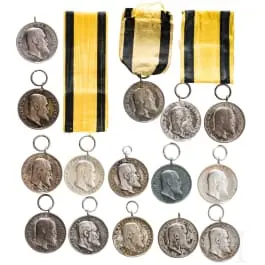 Collection de 15 médailles militaires wurtembergeoises en argent